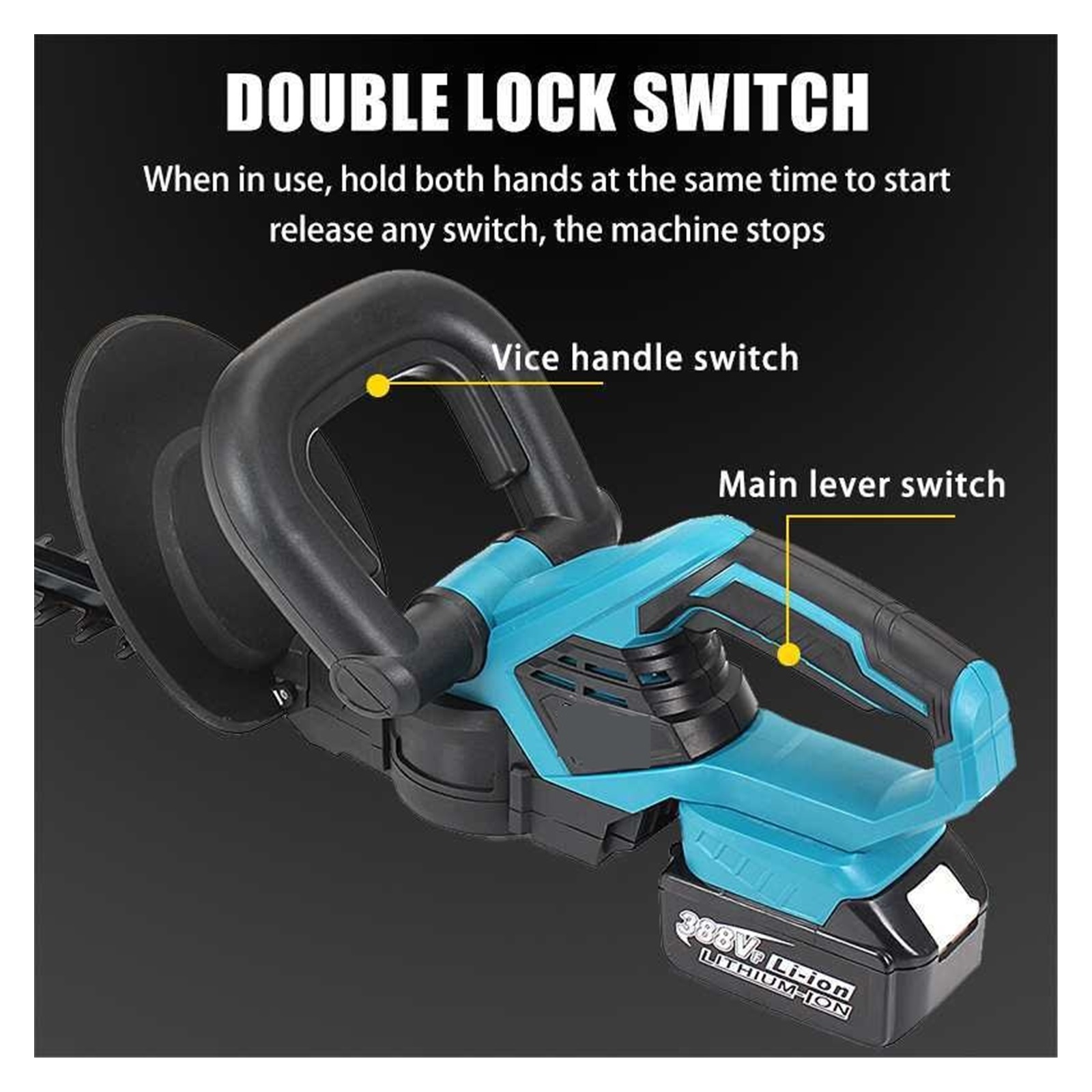 1400W 388VF Cordless Grass Hedge Trimmer For 18V Battery Electric Hedge Trimmer Pruning Shears Grass Trimmer Garden Tools ,2 IN 1 Trimmer & Edger
