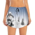 thumbnail image 2 of Fotbe Snowman And Christmas Tree Womens High Waist Running Shorts Athletic Workout Quick Dry Shorts for Women with Pockets Gym Yoga Summer Shorts-Small, 2 of 9