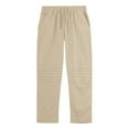 thumbnail image 6 of Mens Cotton Linen Pants Loose Casua Elastic Waist Drawstring Lightweight Trousers Wide Leg Comfortable Thin Pant Khaki XL, 6 of 9