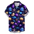 thumbnail image 3 of Ceisia Men's Hawaiian Vibrant Marine Life Print Short Sleeve Shirt | Navy Casual Button Down Beach Top Gifts, 3 of 6
