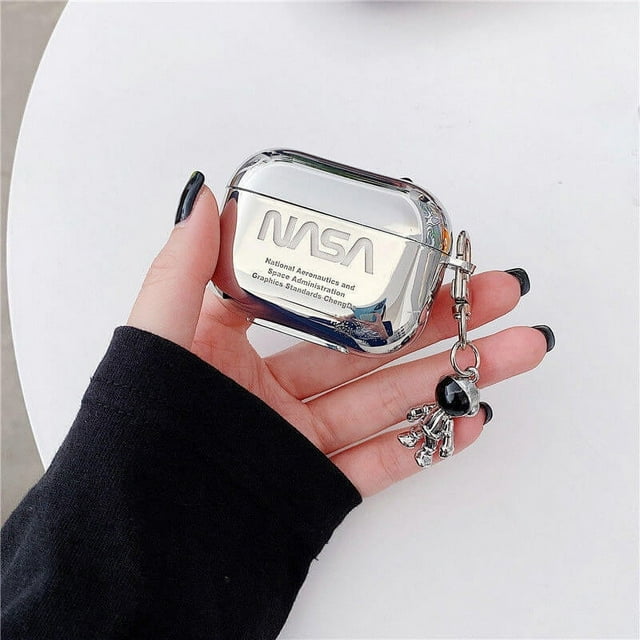 Étui d'Écouteurs Bluetooth Spaceman Mode Cool Argent pour AirPods 1 2 3ème Génération 2021 Protection Douce Air Pods Pro