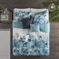 thumbnail image 3 of Madison Park Enza 7 Piece Cotton Printed Comforter Set Teal Cal King, 3 of 4