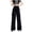 Black, variant on Staron Women's Casual Pants Elastic Waist Drawstring Pocket Wide Leg Loose Baggy Trousers Solid Color Fold Pants, Black 3XL
