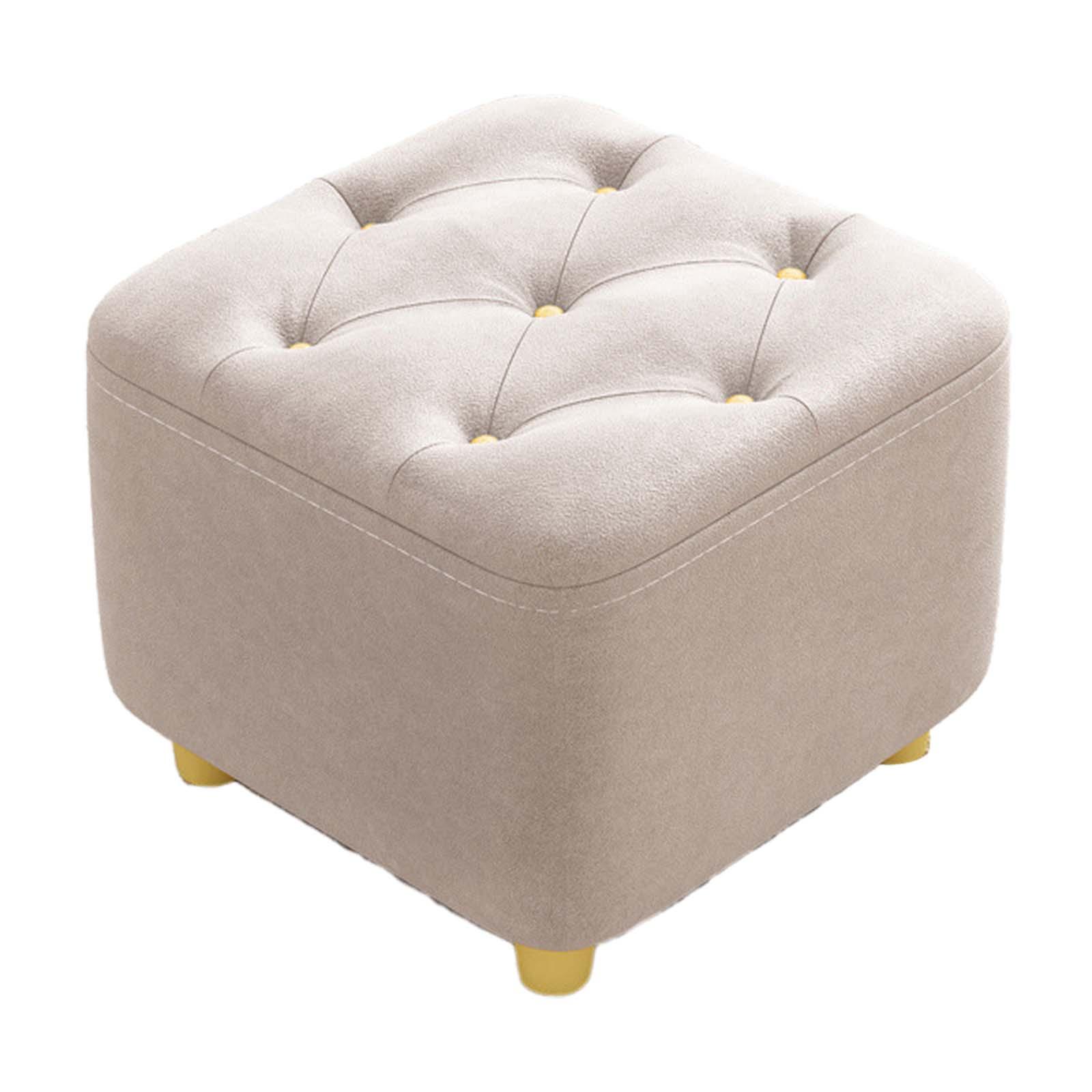 Square Footstool Foot Stool Comfortable Stepstool Creative Ottoman Stool Footrest for Living Room Dressing Room Bedroom Couch beige - image 4 of 8