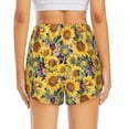 thumbnail image 4 of Vsdgher Sunflowers Vintage Print Women's Running Double Layer Shorts High Waisted with Pockets Elastic Yoga Workout Athletic Gym Sports, 4 of 8