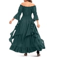 thumbnail image 3 of Oplxuo Victorian Dress Renaissance Costume Women Gothic Witch Dress Medieval Wedding Dress, 3 of 5