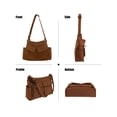 thumbnail image 3 of Deago Canvas Messenger Bag Large Hobo Crossbody Bag with Multiple Pockets Shoulder Tote Bag for Women and Men (Brown), 3 of 9