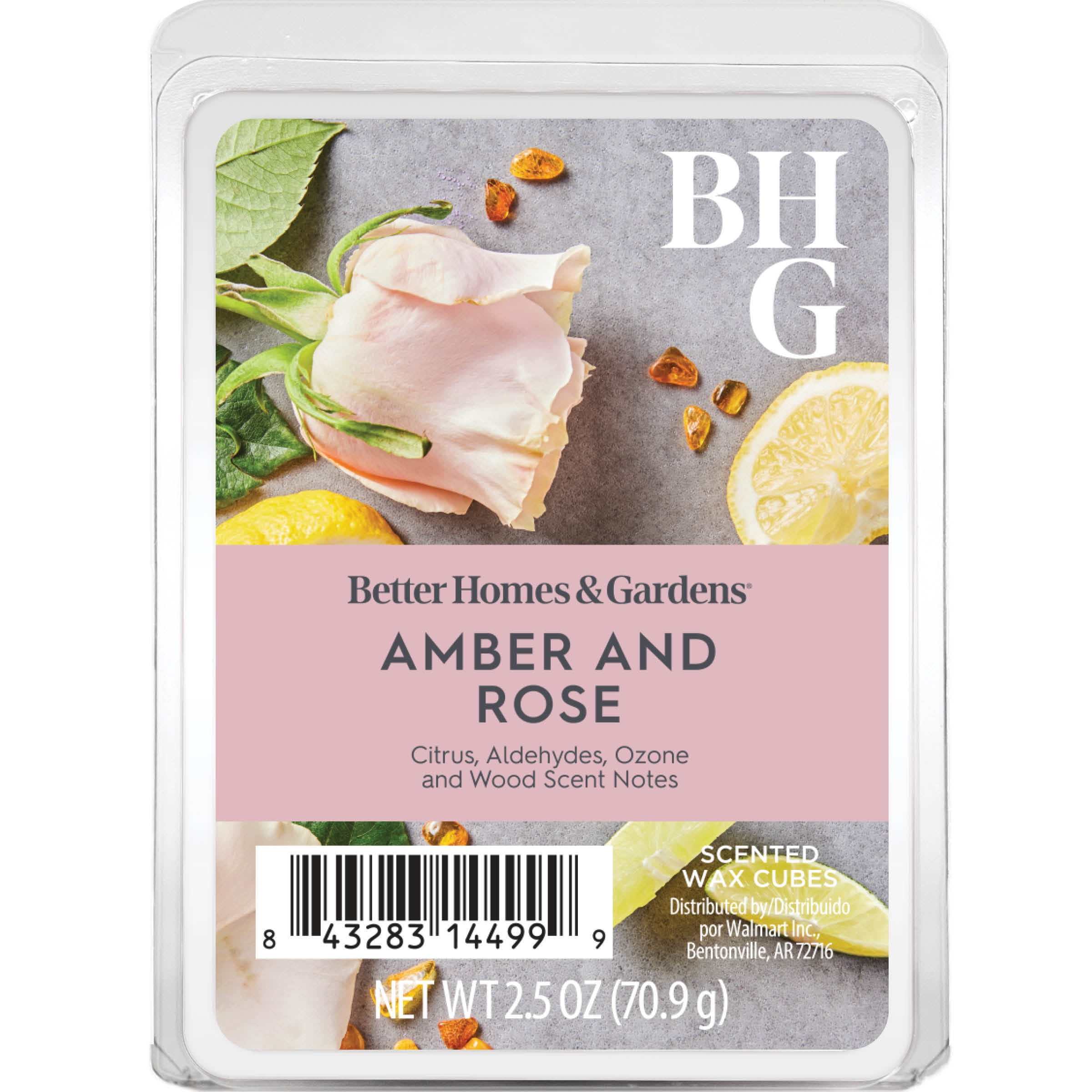 (3 pack) Amber & Rose Scented Wax Melts, Better Homes & Gardens, 2.5 oz (1-Pack)