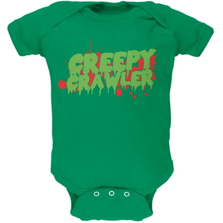 

Halloween Creepy Crawler Kelly Green Soft Baby One Piece - 3-6 months