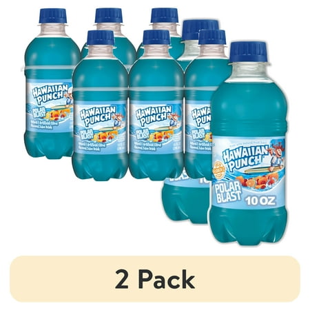 (2 pack) Hawaiian Punch Polar Blast Juice, 10 Fluid Ounce, 6 Count Bottles
