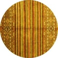 thumbnail image 1 of Ahgly Company Machine Washable Indoor Round Southwestern Yellow Country Area Rugs, 3' Round, 1 of 4