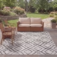 thumbnail image 3 of SAFAVIEH Courtyard Alexa Geometric Indoor/Outdoor Area Rug, Ivory/Black, 4' x 5'7", 3 of 12
