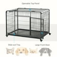 thumbnail image 6 of PawHut Folding Design Heavy Duty Metal Dog Cage Crate & Kennel with Removable Tray and Cover, & 4 Locking Wheels, Indoor/Outdoor 49", 6 of 10
