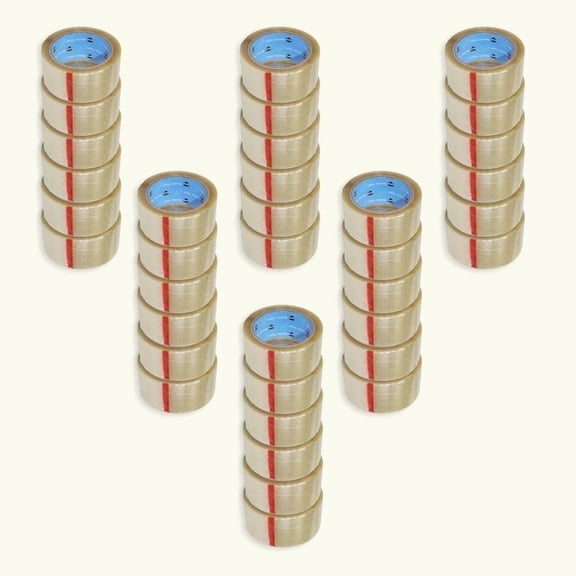 PSBM Recycled PET Carton Sealing Tape, 2" x 110 Yards, 36 Rolls, Clear, 1.2 Mil, Economy Grade Packaging Tape