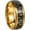 Gold Black, variant on Men's 8mm Stainless Steel Ring, Centre Carbon Fiber Design , Party Concert Everyday Style