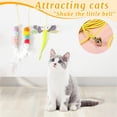 thumbnail image 3 of Clearance!Juguetes para gatos para aliviar el aburrimiento, columpio, colgante de puerta, palo de gato con plumas elásticas, campana, ratoncito y suministros para gatos, 3 of 5