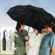 thumbnail image 1 of Paraguas Plegable Automático con Hebilla Ancha | Mango Carabinero Resistente con 10 Varillas a Prueba de Viento | Protección Portátil para Sol y Lluvia en Viajes | Diámetro 27in | Negro/Blanco | 1, 1 of 6