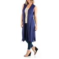 thumbnail image 3 of 24seven Comfort Apparel Plus Size Long Sleeveless Cardigan Vest, 3 of 4