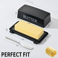 thumbnail image 2 of Ustris NEW Butter Dish With Cover And Knife,Food Grade Plastic Butter Holder With Lid For Countertop,Black Dishwasher Safe Butter Storage Container, 2 of 7