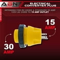 thumbnail image 2 of ABN 15A to 30A RV Power Cord Male to Female 3-Prong Generator Adapter Converter, 2 of 2