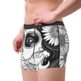 thumbnail image 2 of Fotbe Floral Sugar Skull Portrait Calzoncillos Tipo Boxer con Bolsa de Soporte Total para Hombre, X-Temp Fresco, Transpirable y de Secado Rápido-XX-Large, 2 of 5