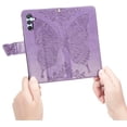 thumbnail image 5 of ZHAOCHENG Funda tipo billetera, [con relieve de mariposas y flores] Funda tipo billetera de cuero con tapa protectora para teléfono con ranuras para tarjetas y soporte para Samsung Galaxy A15, 5 of 5
