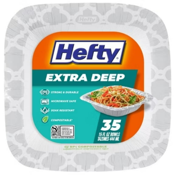 Hefty Extra Deep Disposable Bowls 6" - 35ct