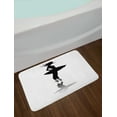 thumbnail image 2 of Ballet Bath Mat, Silhouette of Woman Dancer on Stage with Tutu Body Beauty Musical Entertainment, Plush Bathroom Decor Mat with Non Slip Backing, 29.5" X 17.5", Black and White, by Ambesonne, 2 of 2