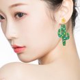 thumbnail image 3 of Pendientes de cactus con luces navideñas, 1 par, joyas para mujer, linterna pequeña, bonitas y cómodas de llevar., 3 of 6