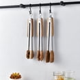 thumbnail image 3 of Oiur Cooking Kitchen Tongs Food BBQ Tool Salad Bacon Steak Bread Cake Wooden Thickened Cute Shape Home Home Kitchen Utensil, 3 of 8
