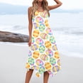 thumbnail image 6 of Minjewel Women's Easter Midi Dress, Round Neck Sleeveless Floral Print Irregular Hem Casual Dress, Spring Church & Garden Party Outfit,Yellow M, 6 of 8