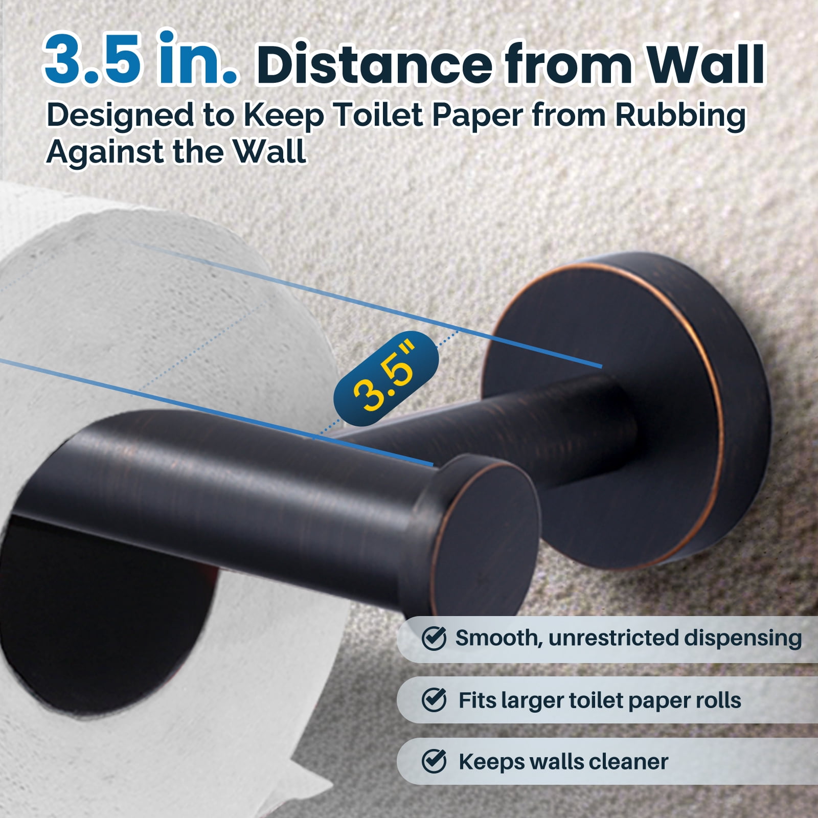 Wowow SUS304 Stainless Steel Toilet Roll Holder Wall Mount in Oil Rubbed Bronze