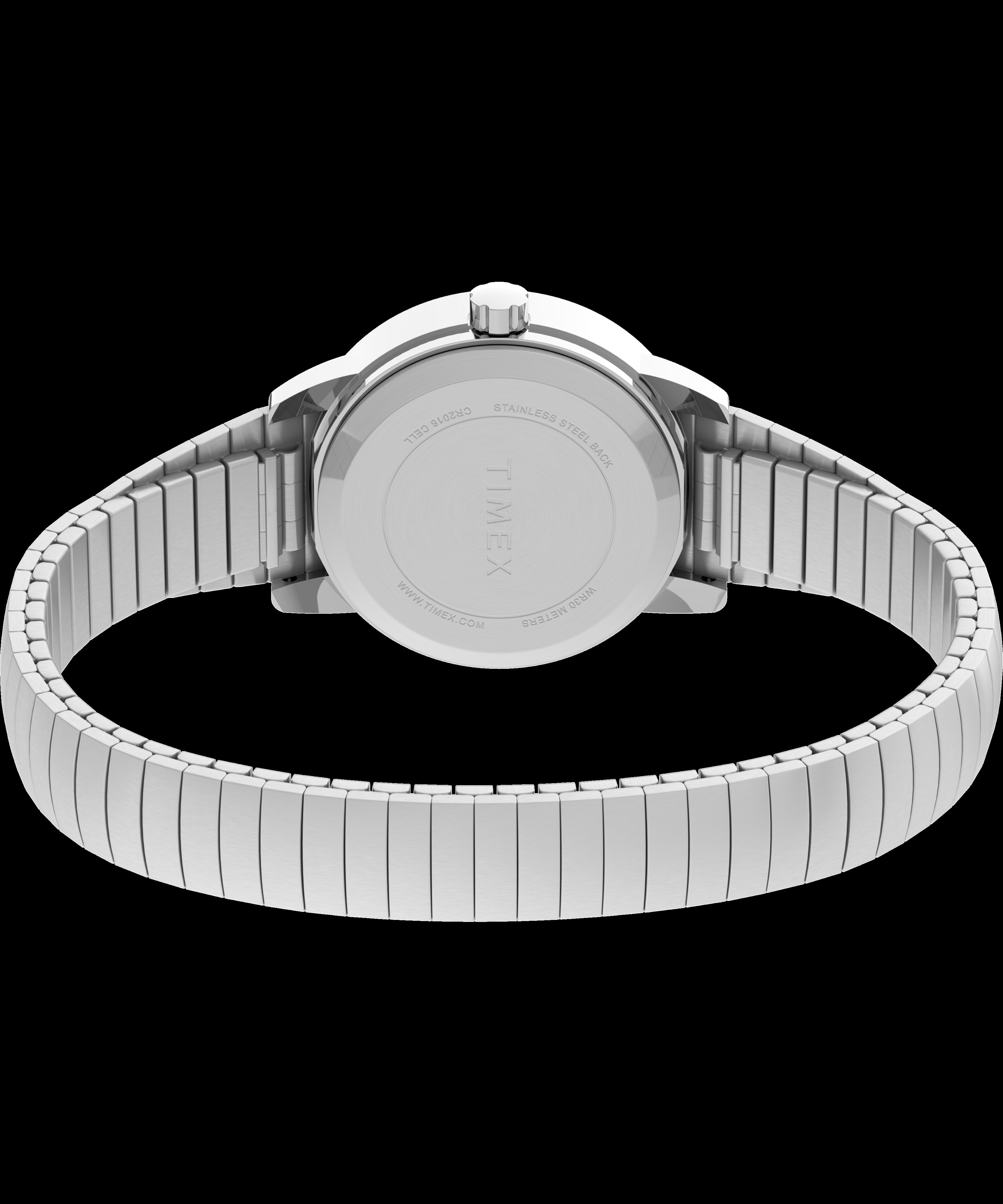 Indiglo by Timex Ladies' Adult Stainless Steel Expansion Band Wristwatch, Silver, T2H371WX