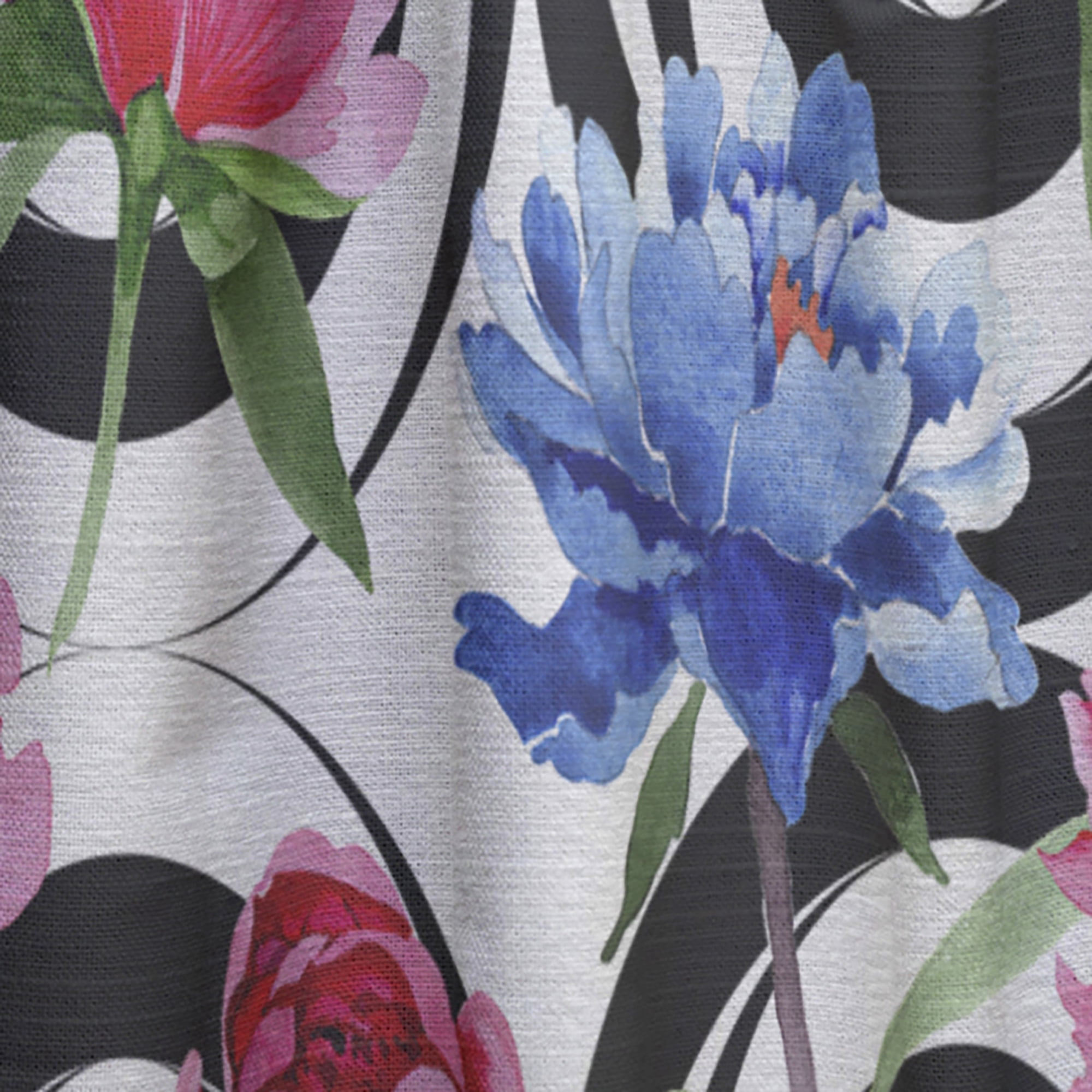 Designart 'Retro Pattern Over Floral I' Mid-Century Modern Curtain Panel