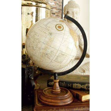 DecMode 9" Brown Globe with Wood Base