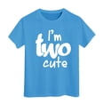 thumbnail image 1 of MEZZALL T-Shirt à Manches Courtes pour Fille d'Anniversaire, Col Rond, Coupe Décontractée, Basique, Bleu Clair, 3-4 Ans, 1 of 4