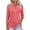 Pink, variant on 3/4 Length Sleeve Womens Tops 2026 Trendy V Neck Lapel Collar Slim Fit Plain Office Tshirt Womens Blouses