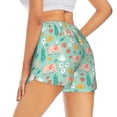 thumbnail image 2 of Uemuo Elephant and Flowers Pattern Women's Athletic Shorts High Waisted Running Shorts with Liner Pockets Gym Elastic Workout Shorts-Medium, 2 of 9