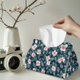 thumbnail image 2 of ZUXONGSY Flower Tissue Box Covers Modern PU Leather Tissue Holder Rectangle Tissue Pouch with Buckle Decorative Tissue Organizer Lightweight Tissue Box Holder Stylish Home Decor, 2 of 7