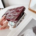 thumbnail image 6 of Compatible with iPhone 12 Pro Case Water Ripple Pattern Cute Curly Wave Frame Shape Shockproof Soft TPU Case for Women Girls Slim Phone Case (Silver), 6 of 7