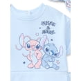 thumbnail image 2 of Stitch Baby Girls Graphic Tulle Sweatshirt and Printed Leggings with Bow Headband Set, 3-Piece, Sizes 0/3M-24M, 2 of 10