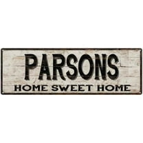 PARSONS Rustic Home Sweet Home Sign Gift 6x18 Metal Decor 206180084453