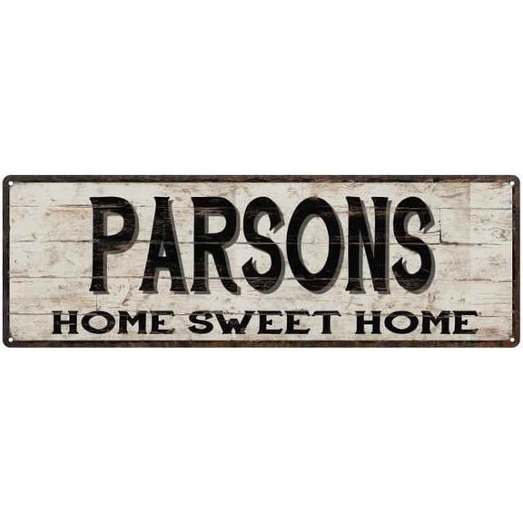 PARSONS Rustic Home Sweet Home Sign Gift 6x18 Metal Decor 206180084453