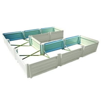 108 x 108 x 18 Inch U Shaped Metal Planter Box | Durable Metal Raised Garden Bed in Galvalume Steel | Custom Colors and Different Sizes (Brilliant White)