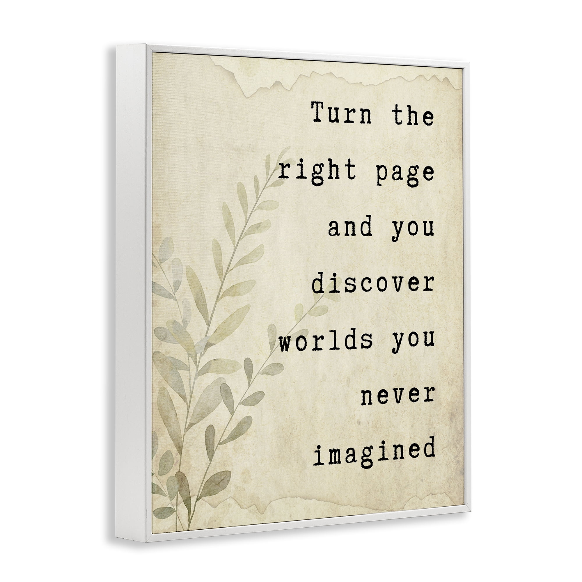 Stupell Industries Literary Wonders Quote White Framed Giclee Art, design by Julia Frost