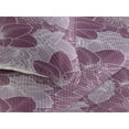 thumbnail image 3 of Ambesonne Floral Boho Quilted Bedspread Set 3 Pcs, Dahlias and Amaryllis, Twin, Eggplant Pale Lilac White, 3 of 4