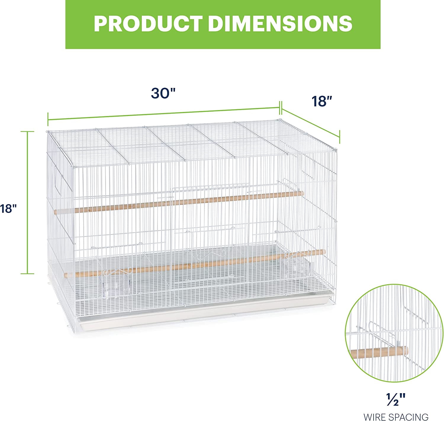 Flight Cage Metal Steel Bird Crate, Multi-Bird Home Stackable Cage for Birds, Home Crate for Extra-Small Pet Parakeets, Finches, and More, White