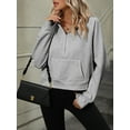 thumbnail image 6 of KelaJuan Women’s Half Zip Sweatshirts Casual Long Sleeve Front Pocket Pullover Crop Tops Fall Hoodies, 6 of 6