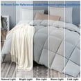 thumbnail image 7 of Kingsley trend 3 Piece Twin Size Comforter Set w/ 2 Envelope Pillow Shams, Box Stitched Grey Twin Bedding Set, Cationic Dyeing, Jacquard Line, All Season Down Alternative, Twin 66x90, 7 of 7