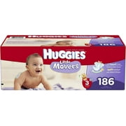 Huggies Little Movers Diapers Economy Plus, Size 3, 186 Count (packaging may vary)